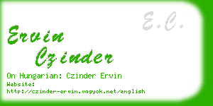 ervin czinder business card